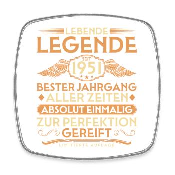 75ème Anniversaire - Légende depuis 1951 Millésime - Magnet carré - blanc - Devant