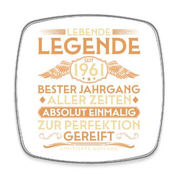 65ème Anniversaire - Légende depuis 1961 Millésime - Magnet carré - blanc - Devant