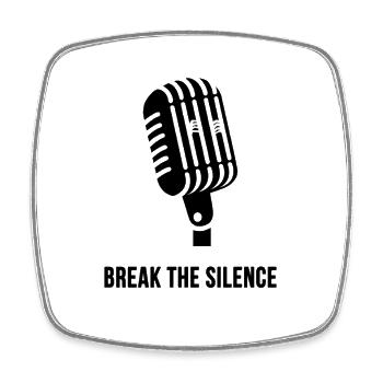 Break the Silence - Viereckiger Kühlschrankmagnet - Weiß - Vorne