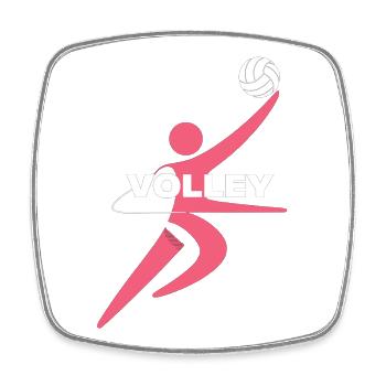 Modern volleyball training shirt - Square fridge magnet - white - Front