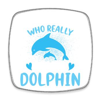 Delfin - Viereckiger Kühlschrankmagnet - Weiß - Vorne