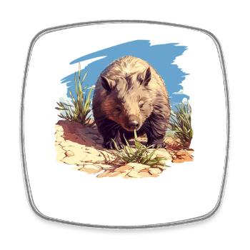 Wombats Wombat - Square fridge magnet - white - Front