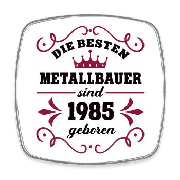 Metalworker Birthday Vintage 1985 Colleague - Square fridge magnet - white - Front