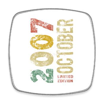 Limited Edition October 2007 Birthday Gift - Square fridge magnet - white - Front