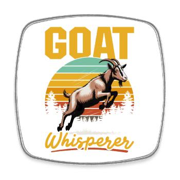 Funny Farm Animal Goat - Viereckiger Kühlschrankmagnet - Weiß - Vorne