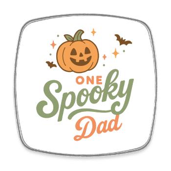 Un papa effrayant costume d’Halloween drôle de dicton - Magnet carré - blanc - Devant