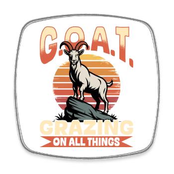 Funny Farm Animal Goat - Viereckiger Kühlschrankmagnet - Weiß - Vorne