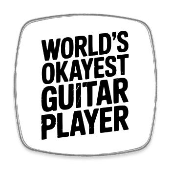 World’s Okayest Guitar Player - Square fridge magnet - white - Front