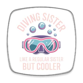 Plongée Dire Soeur Drôle Plongée Cadeau - Magnet carré - blanc - Devant