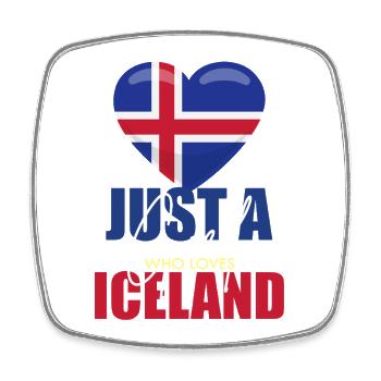 Iceland Heart Love Tea - Square fridge magnet - white - Front