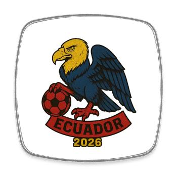 ÉQUATEUR 2026 - Magnet carré - blanc - Devant