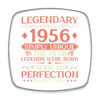 1956 Vintage Born Vintage - 70th Birthday - Square fridge magnet - white - Front