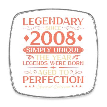 2008 Vintage Born Vintage - 18th Birthday - Square fridge magnet - white - Front