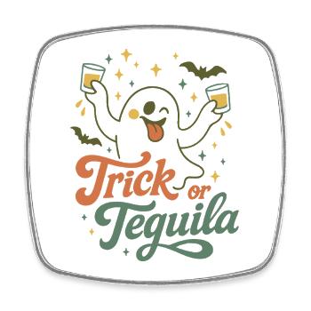 Trick Or Tequila Lustige Halloween Geister Party - Viereckiger Kühlschrankmagnet - Weiß - Vorne