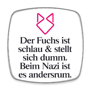 Gegen Rechts - Viereckiger Kühlschrankmagnet - Weiß - Vorne