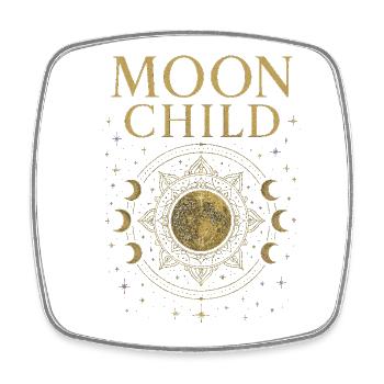 Moon Child – Chemise spirituelle mystique avec Mon - Magnet carré - blanc - Devant