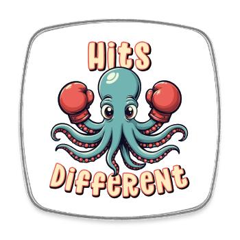Hits Different - Square fridge magnet - white - Front
