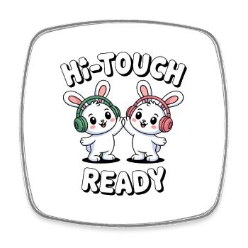 K-Pop Hi-Touch Funny Korea Maknae - Square fridge magnet - white - Front