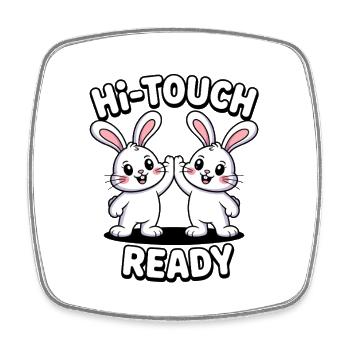 K-Pop Hi-Touch Funny Korea Maknae - Square fridge magnet - white - Front