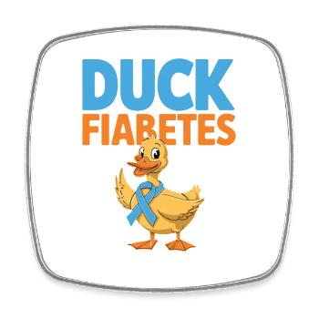 Duck Fiabetes Duck Diabetes Awareness Blue Ribbon - Square fridge magnet - white - Front