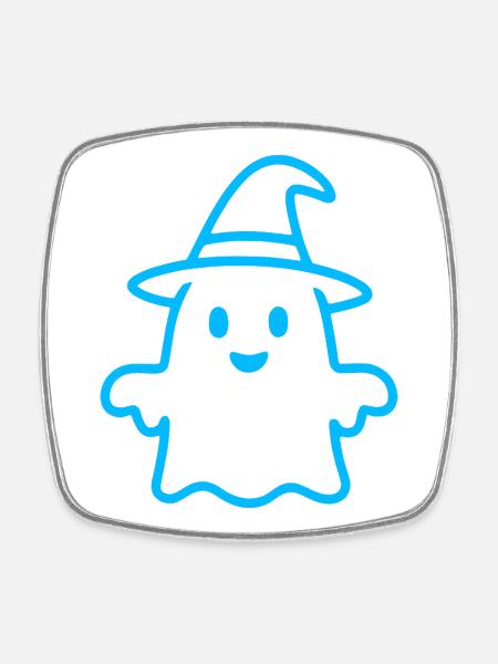 Niedliches Gespenst - Halloween - Viereckiger Kühlschrankmagnet - Weiß