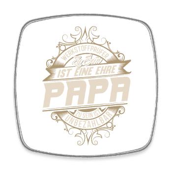 Testeur de matériaux papa - Magnet carré - blanc - Devant
