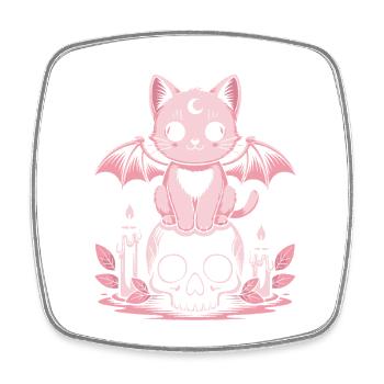 Chat Goth Pastel Kawaii - Magnet carré - blanc - Devant