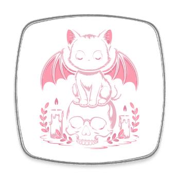 Chat Goth Pastel Kawaii - Magnet carré - blanc - Devant