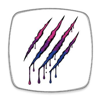 Bi Pride Claw - Bisexual Flag Scratch Mark - Square fridge magnet - white - Front