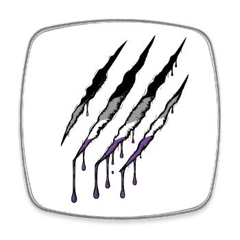Ace Pride Claw - Marque de griffure de drapeau asexué - Magnet carré - blanc - Devant
