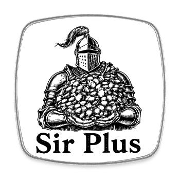 Sir Plus Knight Funny Renaissance Faire Men LARP - Viereckiger Kühlschrankmagnet - Weiß - Vorne