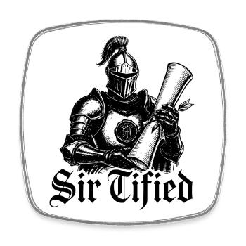 Sir Tified Knight Funny Renaissance Faire Men LARP - Viereckiger Kühlschrankmagnet - Weiß - Vorne