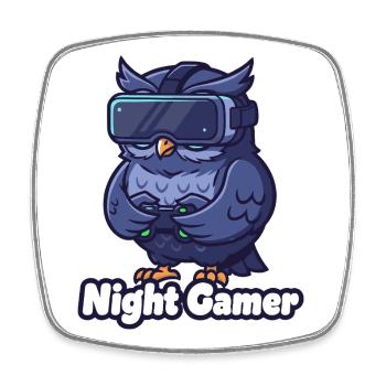 NightGamer Hibou VR - Magnet carré - blanc - Devant