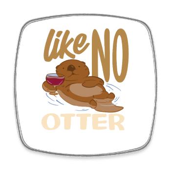 Seeotter Cartoon Wie Kein Wortspiel - Viereckiger Kühlschrankmagnet - Weiß - Vorne