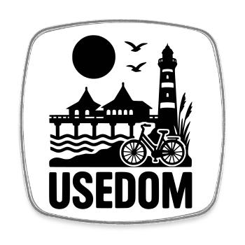 Usedom Island - Square fridge magnet - white - Front