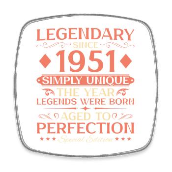 1951 Vintage Born Vintage - 75ème anniversaire - Magnet carré - blanc - Devant