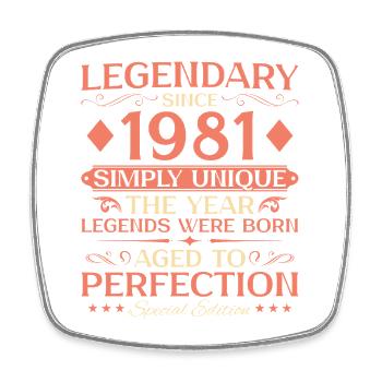1981 Vintage Born Vintage - 45ème anniversaire - Magnet carré - blanc - Devant