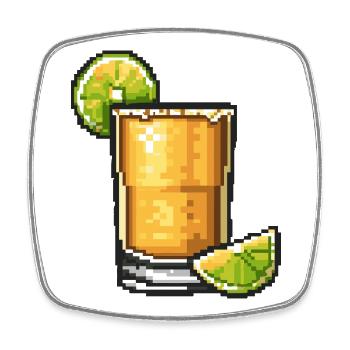 Whisky Pixel Cocktail Lime - Magnet carré - blanc - Devant