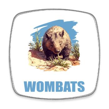 Wombats Wombat - Square fridge magnet - white - Front