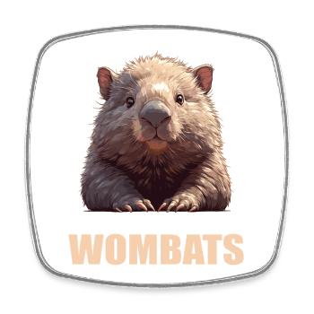 Wombats Wombat - Square fridge magnet - white - Front