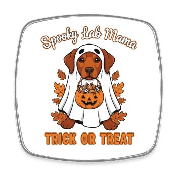 Spooky Lab Mama Halloween - Magnet carré - blanc - Devant