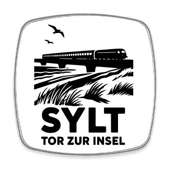 sylt tor zur insel - Viereckiger Kühlschrankmagnet - Weiß - Vorne