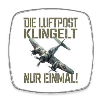 Die Luftpost Klingelt Nur Einmal Flugzeug - Viereckiger Kühlschrankmagnet - Weiß - Vorne