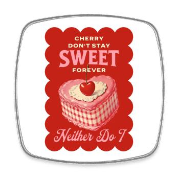 Kuchen Kirschkuchen Kirschen Backen Sauerkirschen - Viereckiger Kühlschrankmagnet - Weiß - Vorne