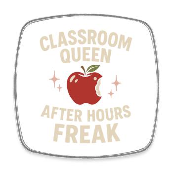 Dirty Teacher Naughty Humor Nsfw Rude - Square fridge magnet - white - Front