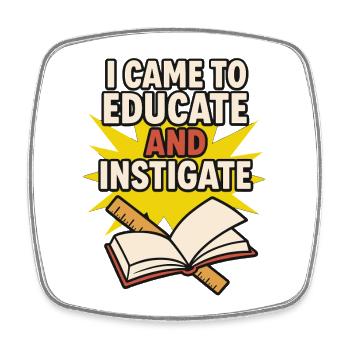 Dirty Teacher Naughty Humor Nsfw Rude - Square fridge magnet - white - Front