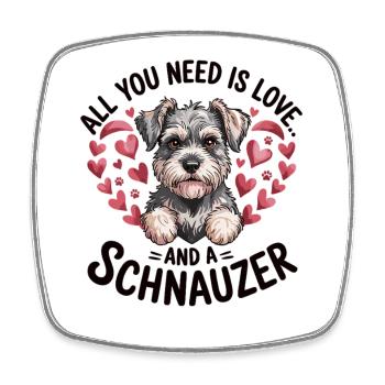 Schnauzer Shirt für Dog Mom & Dog Dad - Viereckiger Kühlschrankmagnet - Weiß - Vorne