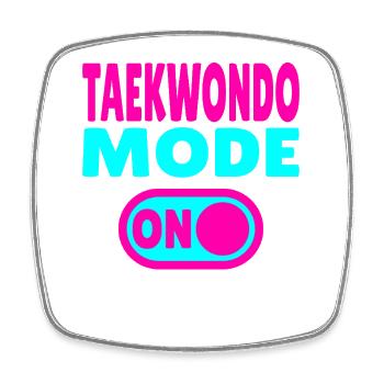 Taekwondo Mode ON – Power für Kampfsport-Fans - Viereckiger Kühlschrankmagnet - Weiß - Vorne
