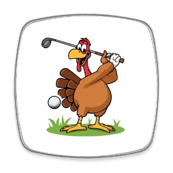 Thanksgiving Humour Turquie Golf - Magnet carré - blanc - Devant