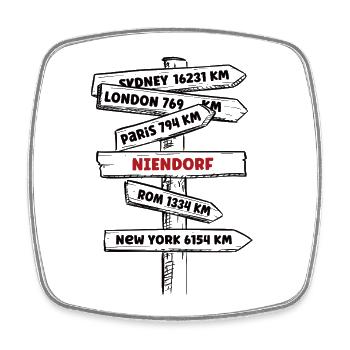 Niendorf Baltic Sea Baltic Sea Resort Holidays Beach Sea Harbour - Square fridge magnet - white - Front